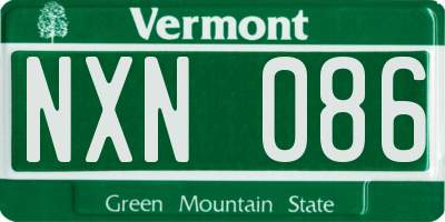 VT license plate NXN086