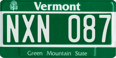VT license plate NXN087