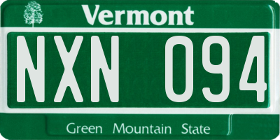 VT license plate NXN094