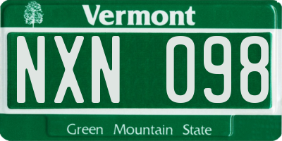 VT license plate NXN098