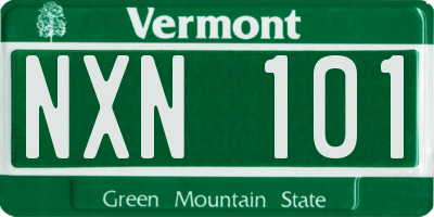 VT license plate NXN101