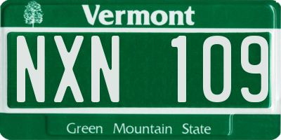 VT license plate NXN109