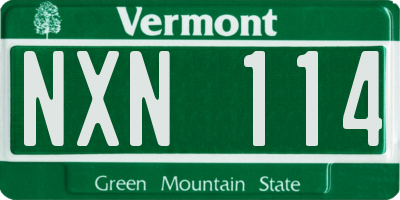 VT license plate NXN114