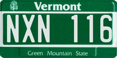 VT license plate NXN116