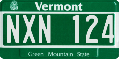VT license plate NXN124