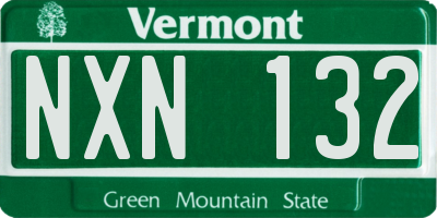 VT license plate NXN132