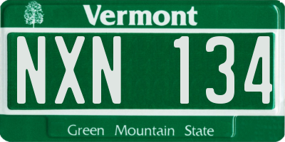 VT license plate NXN134