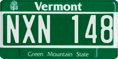 VT license plate NXN148