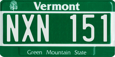 VT license plate NXN151