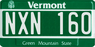VT license plate NXN160