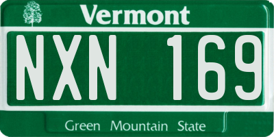 VT license plate NXN169