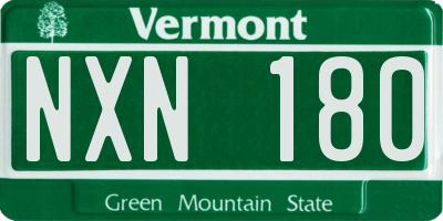 VT license plate NXN180