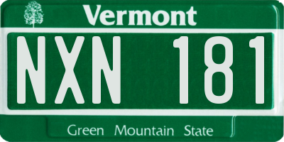VT license plate NXN181