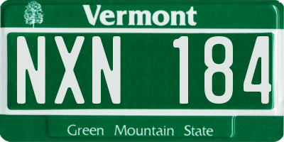 VT license plate NXN184