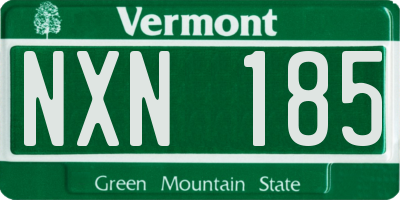 VT license plate NXN185