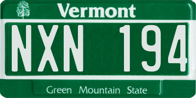 VT license plate NXN194