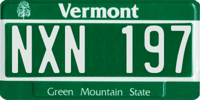 VT license plate NXN197