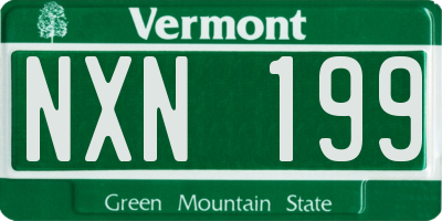 VT license plate NXN199