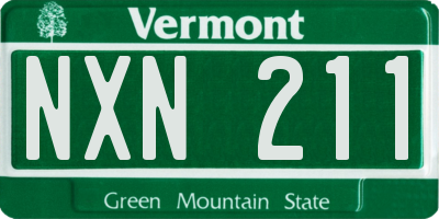 VT license plate NXN211