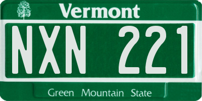 VT license plate NXN221
