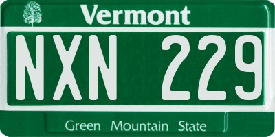 VT license plate NXN229