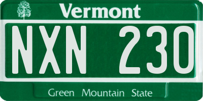 VT license plate NXN230