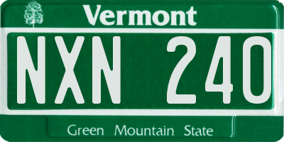 VT license plate NXN240
