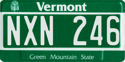 VT license plate NXN246