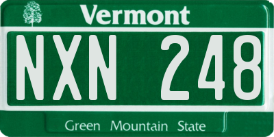 VT license plate NXN248