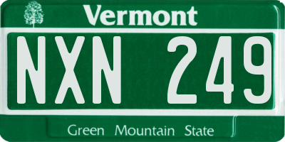 VT license plate NXN249