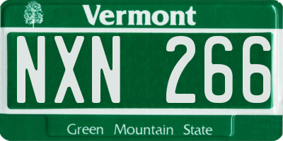 VT license plate NXN266