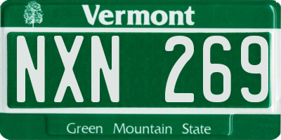 VT license plate NXN269