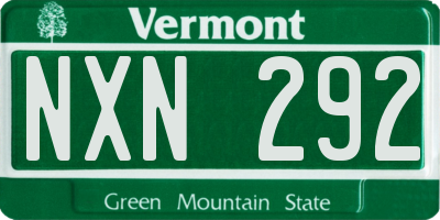 VT license plate NXN292