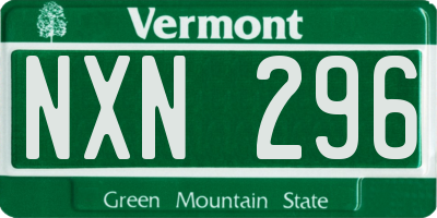 VT license plate NXN296