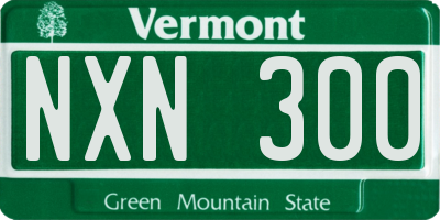 VT license plate NXN300