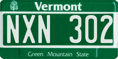 VT license plate NXN302