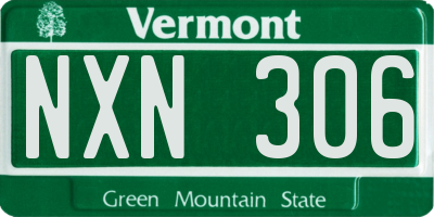 VT license plate NXN306