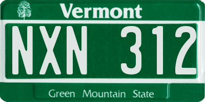 VT license plate NXN312