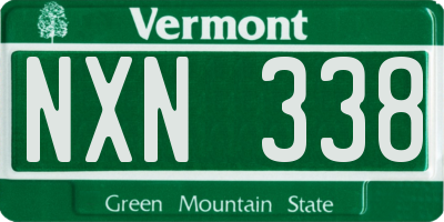 VT license plate NXN338