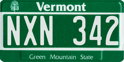VT license plate NXN342