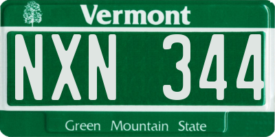 VT license plate NXN344