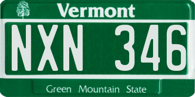 VT license plate NXN346