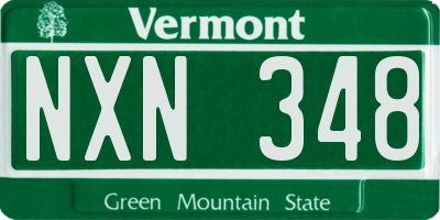 VT license plate NXN348