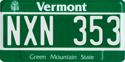VT license plate NXN353