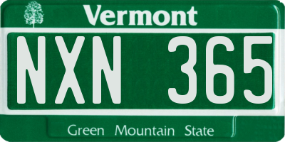 VT license plate NXN365