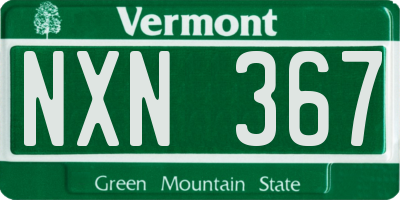 VT license plate NXN367
