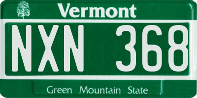 VT license plate NXN368
