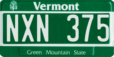 VT license plate NXN375