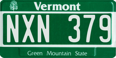 VT license plate NXN379