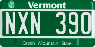 VT license plate NXN390